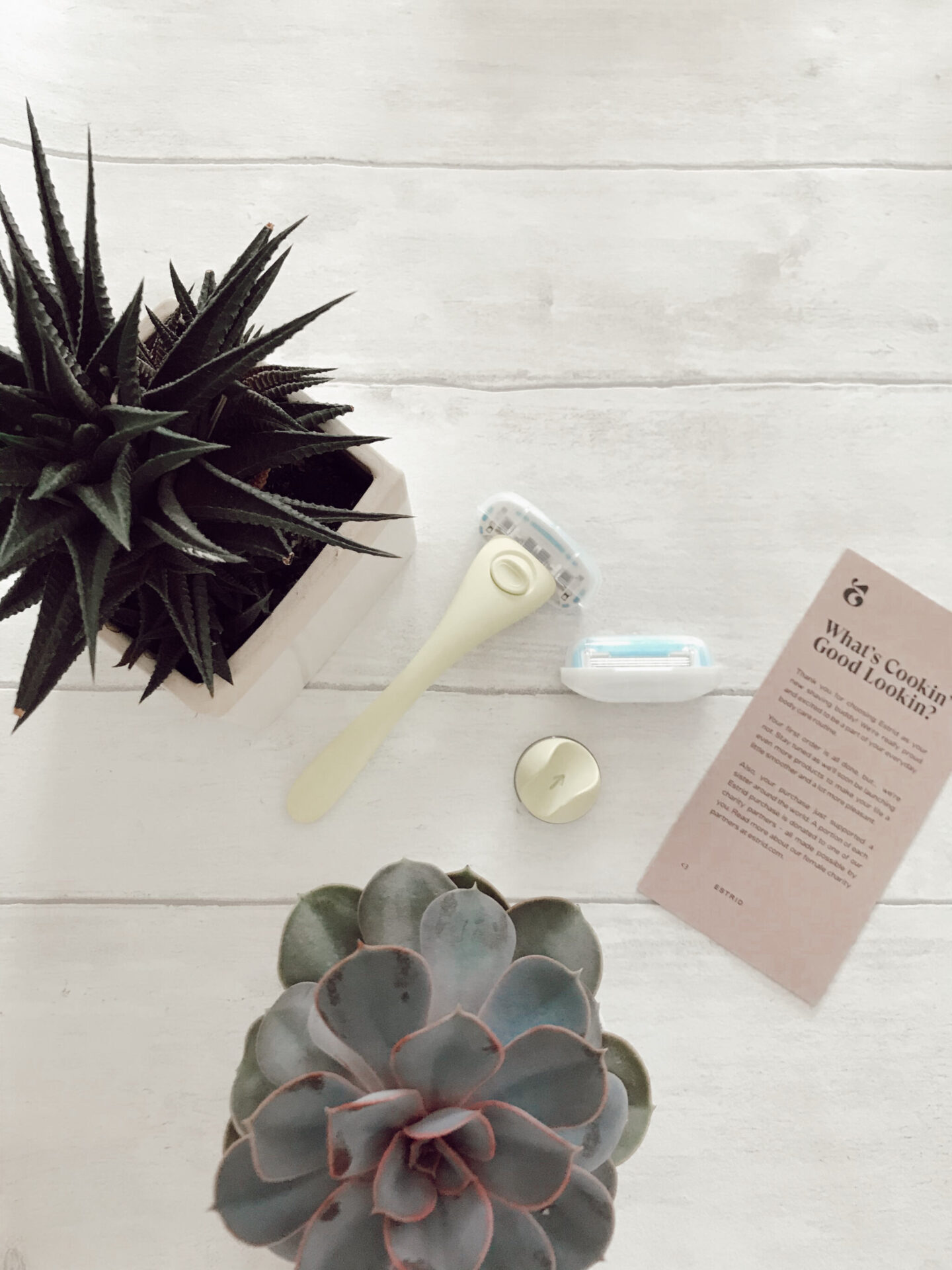 Estrid razor flatlay phot