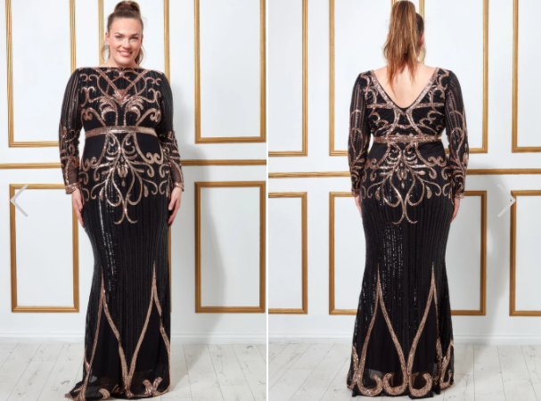 Glitter plus size dress from Goddiva